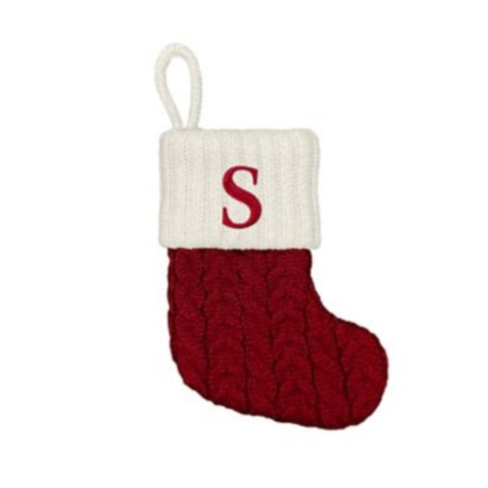 St. Nicholas Square® Mini Cable Knit Monogram Stocking